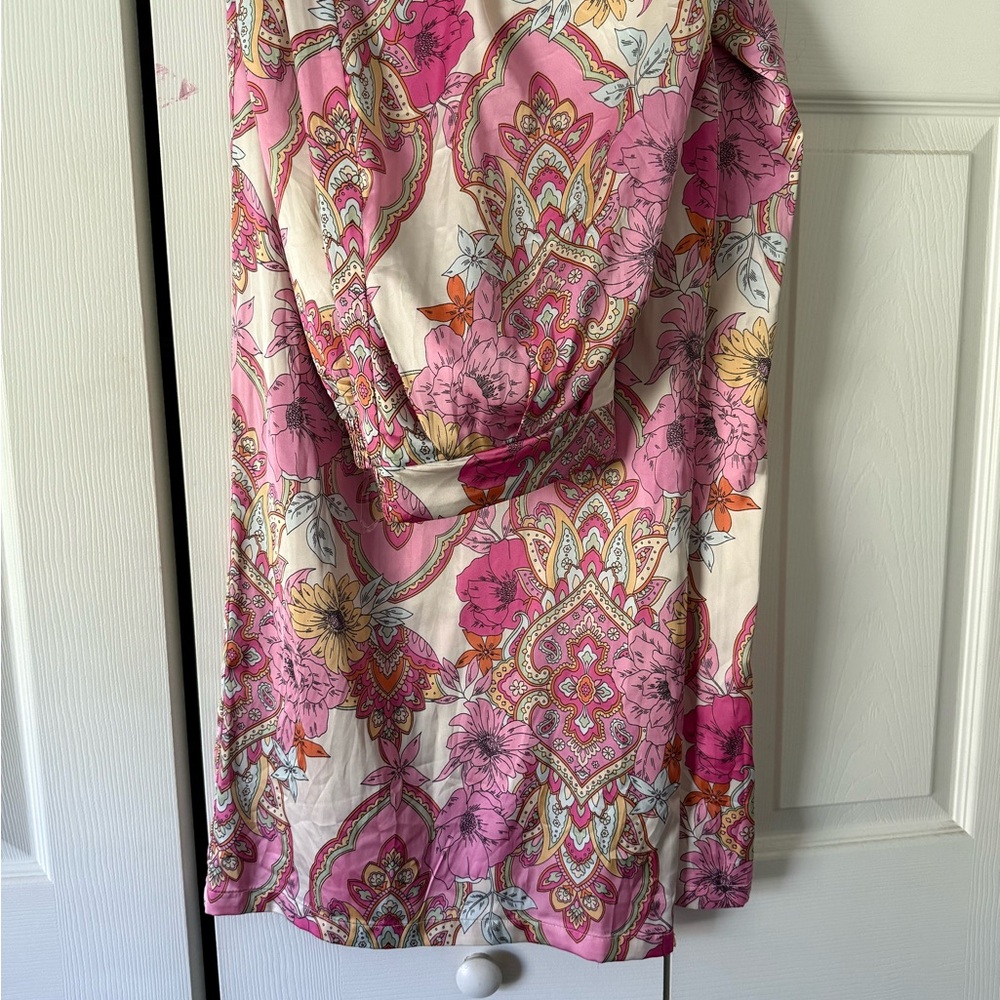 Floral Pink and Cream Dress